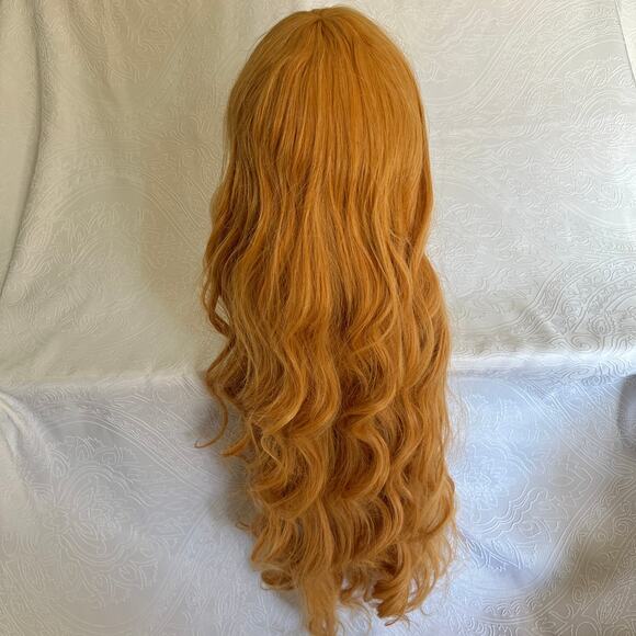Honey Ginger Blonde Orange Long Curly Cosplay Costume Wig - Picture 2 of 8